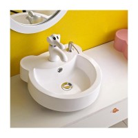 Kindergarten Children's Color Art Wash Basin Bathroom Ceramic Above Counter Round Basin Mini Wash Basin