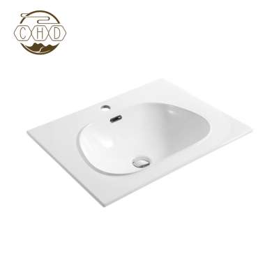 Chaozhou Factory Wave Shape Thin Edge Vanity Sink Bathroom Ceramic Cabinet Basin