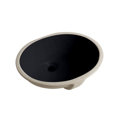 Black Color Ceramic Wash Lavatory  Basin Undermount Bathroom Cabinet Basin