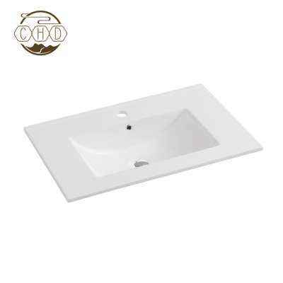 China Bathroom Ceramic Cabinet Counter Mounted Wash Basin Vanity Sink With Different Sizes