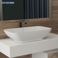 square ceramic wash counter top vessel basin