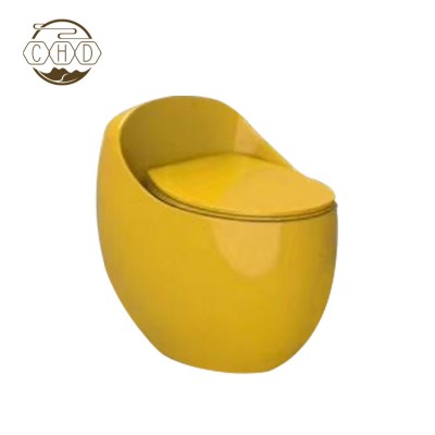 Yellow Colored Ceramic One Piece WC Toilets